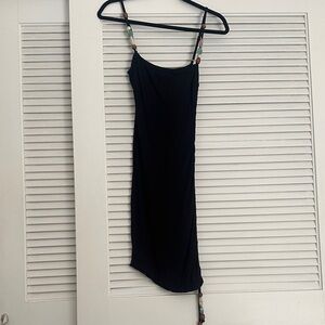 L*Space Black Midi Dress with Beaded Straps
